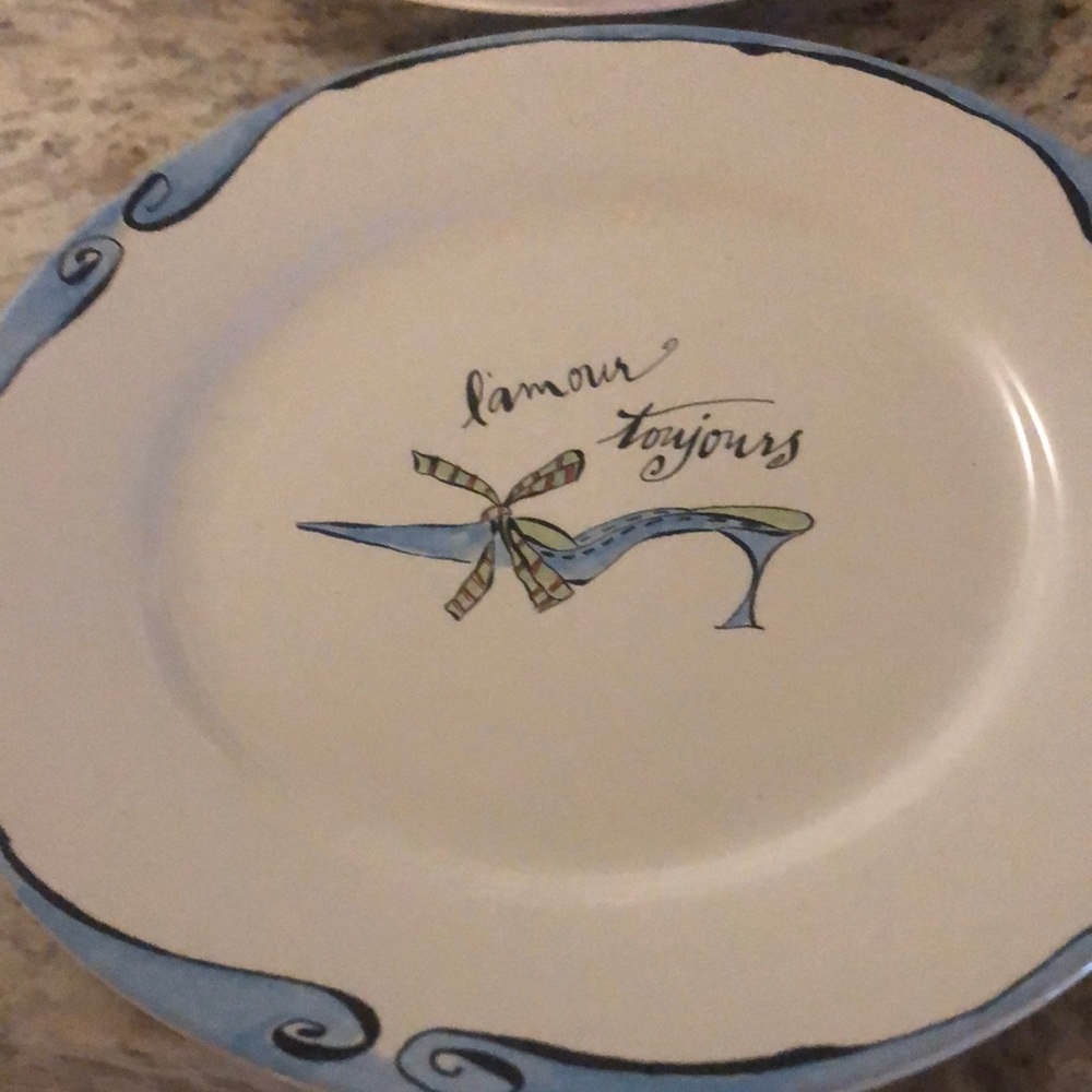 set of 4 salad plates FRENCH inspired
